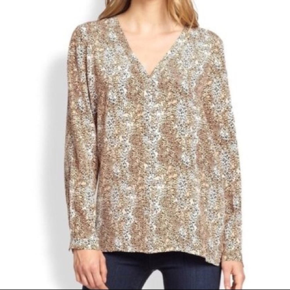 Joie Silk Leopard Print Blouse